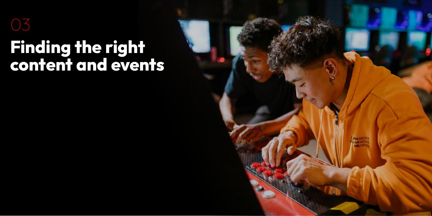 03 — Finding the right content and events